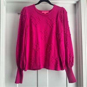 Lilly Pulitzer Bougainvillea Pink Kippa Sweater Large GUC